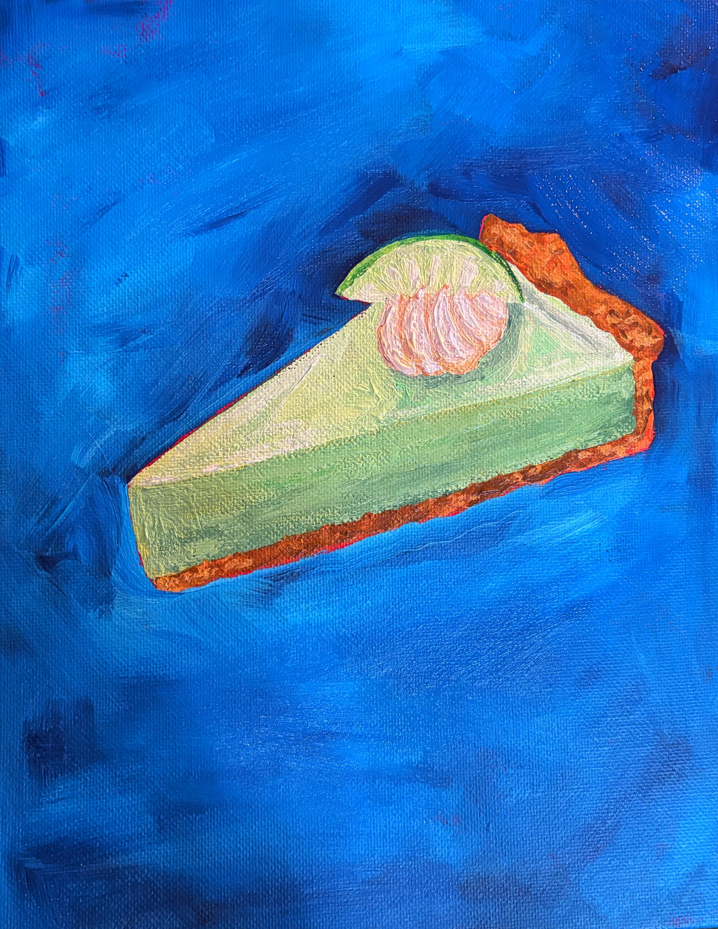 Print of Key Lime Pie on Blue
