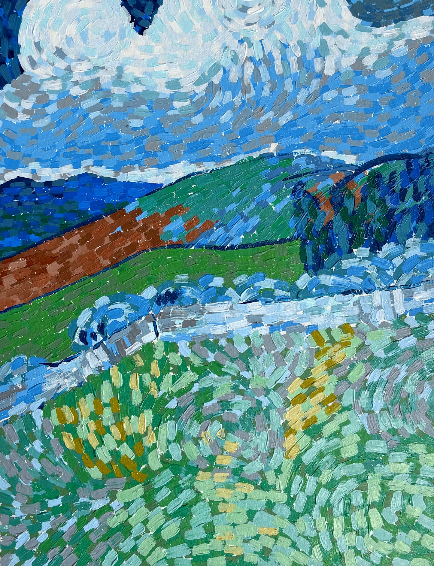 Master Study of Wheat fields with Mountains in the Background by Vincent Van Gogh Print