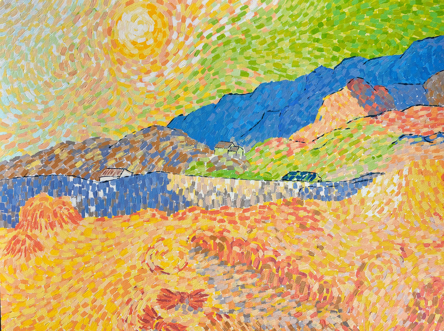 Master Study of Wheatfield with a Reaper by Vincent Van Gogh Print