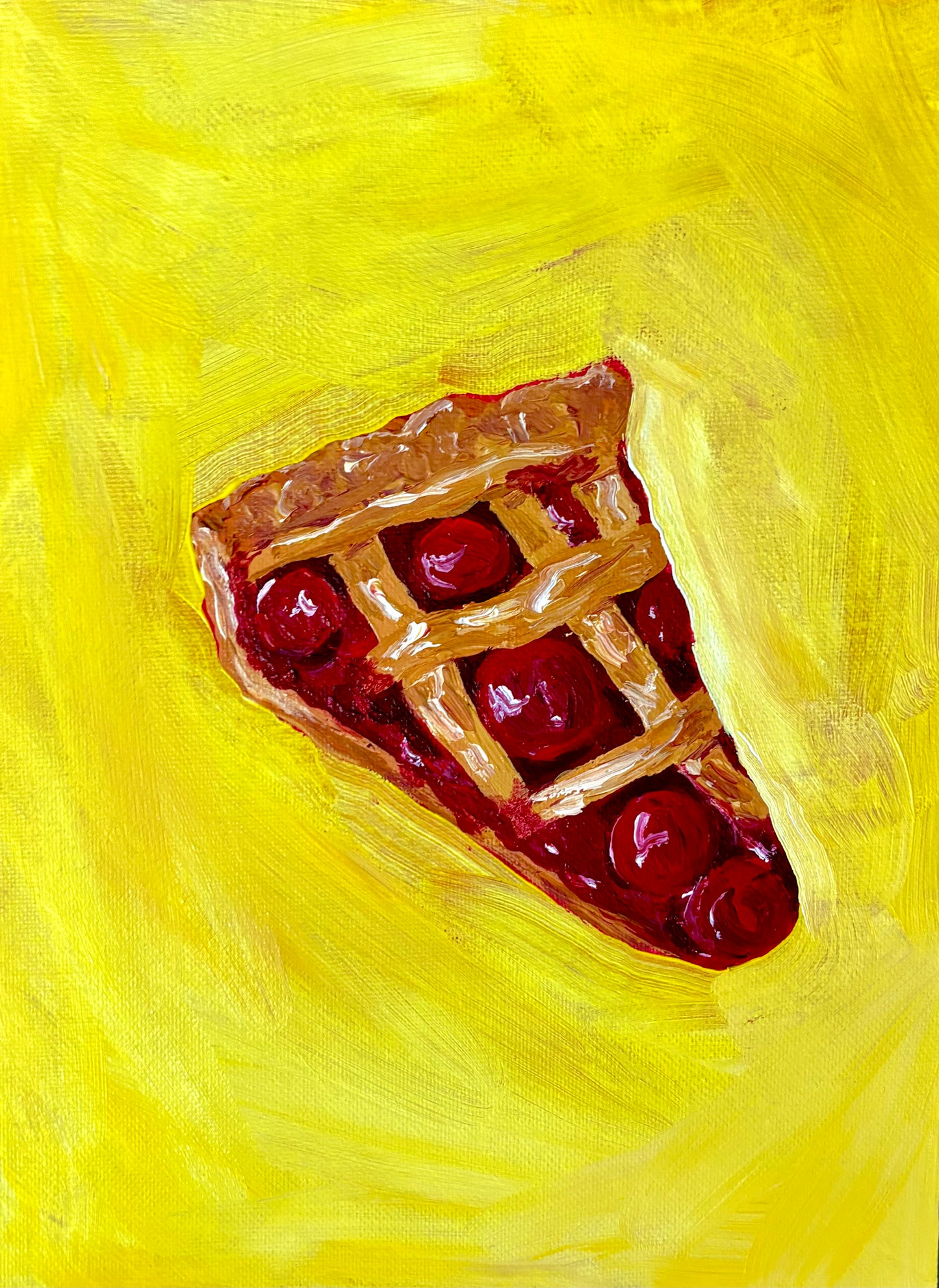 Print of Cherry Pie Original Acrylic Painting