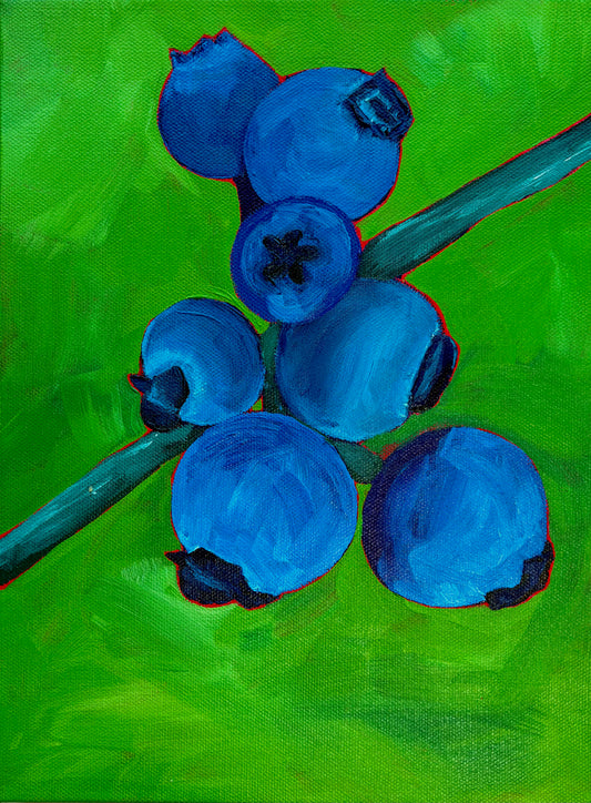 Blueberries on Green