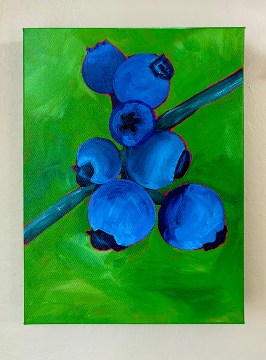 Blueberries on Green