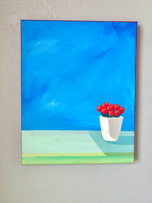 Orange Flowers on Green Table